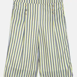 Peppermint Girls Yellow & Grey Striped Culottes-image-14