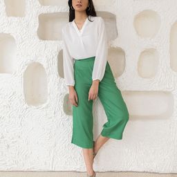 elleven Women Green Solid Straight Fit Culottes-image-53