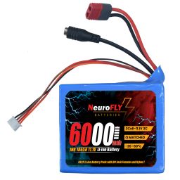 NeuroFLY 11.1V 6000mAh 18650 Li-Ion Battery Pack 3C 3S2P Li-Ion Battery with Female DC Jack, Amass Nylon T and 4-Pin JST Connector - RS9353 NeuroFLY 11.1V 6000mAh 18650 Li-Ion Battery Pack 3C 3S2P Li-Ion Battery with Female DC Jack, Amass Nylon T and 4-Pin JST Connector - RS9353-10