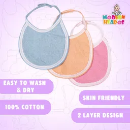 modern heados Premium Super Soft Cotton Bibs Multi Colour and Multi Design (Pack of 9) image 4