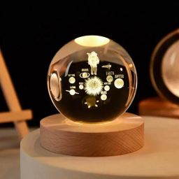 Galaxy Crystal Ball Night Light,2.4 inch Glass Ball Night Lamp with Woodern Base Table Lamp-17