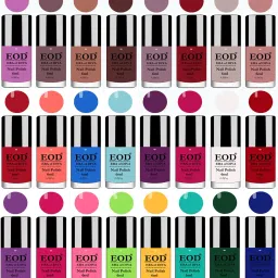 Shine Nail Polish Sets Flat Smooth Brush Application Combo of 24 Nail Paints Combo-No-14 Dark Green, Dark Blue, Red, Light Peach, Blue, Sky Blue, Purple, Magenta, Pink, Parrot Green, Yellow, Redium Green, Purple, Magenta, White, Red, Light Purple, Light Brown, Light Nude, Brown, Purplish Nude, Blued Red, Light Nude, Peach-image-7