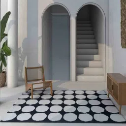 Multicolor Geometric Wool 5 ft X 8 ft Hand Woven Dhurrie by Jaipur Rugs-picture-7