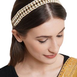 KARATCART Women Gold Plated Kundan Matha Patti-picture-48