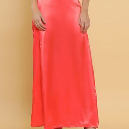 Soch Women Orange-Colored Solid Saree Shapewear-image-8