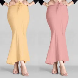 ALYNE BEIGE-COMBO-FISHTAIL-PEACH-BEIGE Lycra Blend Petticoat-image-87