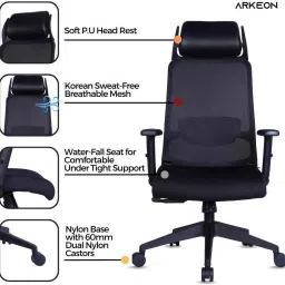 arkeon Taurus with Adjustable 2D handle Mesh Office Executive Chair image 2