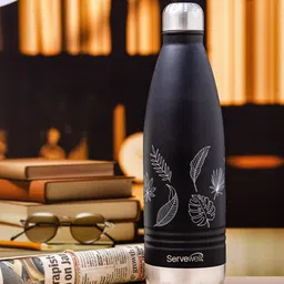 Servewell Indus Black Printed Leak Proof Water Bottle - 1 L-image-50