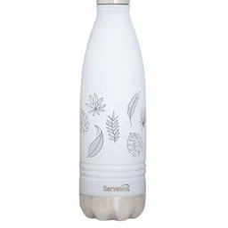 Servewell Indus Vaccum Sport White Printed Stainless Steel Water Bottle 1 L-image-43