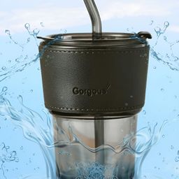 WELOUR Black Glass Printed Water Bottle 450 ml-image-73