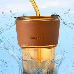 WELOUR Brown Glass Water Bottle 450 ml-image-74