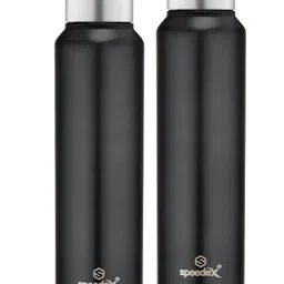 Speedex Black Set of 2 Stainless Steel Solid Water Bottle-image-51