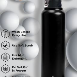 Speedex Black Set of 3 Stainless Steel Solid Water Bottle-image-45