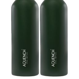 AQUENCH Green 2 Pieces Stainless Steel Solid Water Bottle 1 ltr-image-93