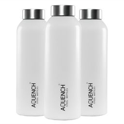 AQUENCH White 3 Pieces Stainless Steel Solid Water Bottle-image-65