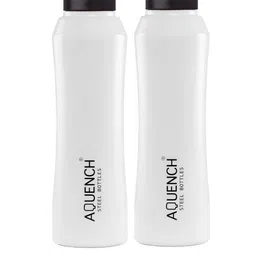 AQUENCH White 2 Pieces Stainless Steel Solid Water Bottle-image-79