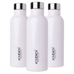 AQUENCH White 3 Pieces Stainless Steel Water Bottles-image-38