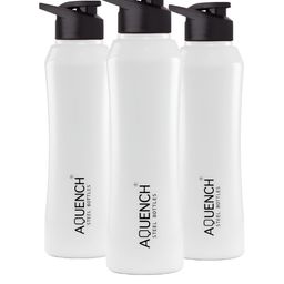 AQUENCH White 3 Pieces Stainless Steel Solid Water Bottle-image-96