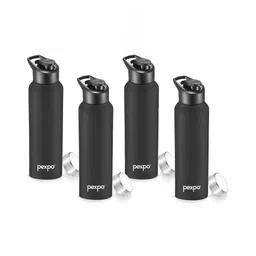 Pexpo Black 4 Pieces Stainless Steel Single Wall Vacuum Sipper Water Bottles 1 L-image-78