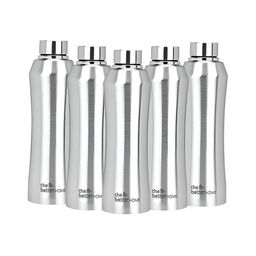The Better Home Silver Toned 5 Pieces Stainless Steel Water Bottles 1 L Each-picture-14
