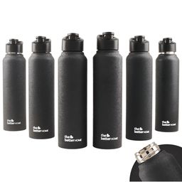 The Better Home Black 6 Pieces Stainless Steel Water Bottle 1 Litre-26