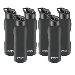 Pexpo Black 6 Pieces Stainless Steel Single Wall Vacuum Sipper Water Bottle 1 L Each-image-72