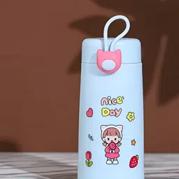 WELOUR Blue & Red Printed Glass Water Bottle 300ml-1