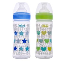 Chicco Set of 2 Printed Feeding Bottles 250ml Each image 1
