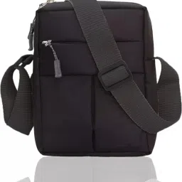 Black Men & Women Sling Bag Stylish Crossbody One Side Shoulder Sling Bag Adjustable Strap (Black)-picture-8