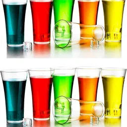 (Pack of 12) Plastic Water Juice Wine Beer Glass Set Of 12 Glass Set Water/Juice Glass-20