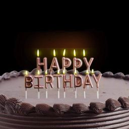 Happy Birthday Candle / 1st Birthday Candle / Happy Birthday Candle For Birthday Theme /Happy birthday candles for cake (Rose Gold) Candle-21