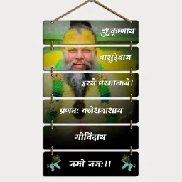 Premium Premanand Ji Maharaj Wall Hanging for Living Room, Spiritual & Bhakti Digital Reprint 30 inch x 12 inch Painting-image-35
