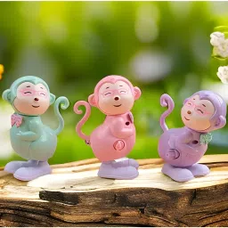 3pc Wind Up Key Operated Jumping Monkey Toys for Kids (Multicolor) Rattle-6