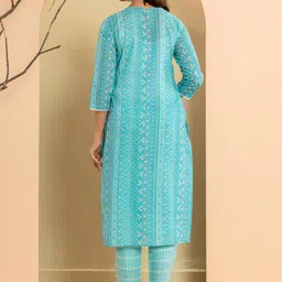 Varanga Ethnic Motifs Printed Regular Mirror Work Kurta with Trousers & With Dupatta image 5