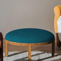 Chumbak Bohemian Blue Solid Ottoman-image-14