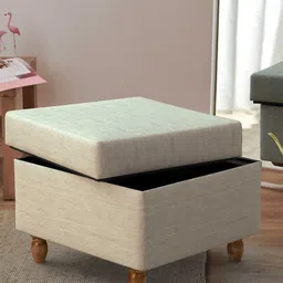 Chumbak Grey Printed Rectangle  Ottomans-16