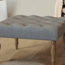 Chumbak Grey Printed Square Ottomans image 1