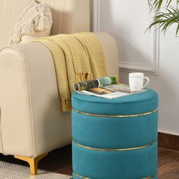Texstop Green & Beige Quilted Padded Stool Ottoman-image-85