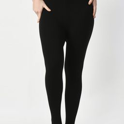 JMT Wear Women High-Rise Fleece Thermal Bottoms-image-42