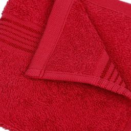 kopa BIANCA LORENA Unisex Set Of 4 Red Solid 380 GSM Pure Cotton Super-Soft Terry Face Towels image 5