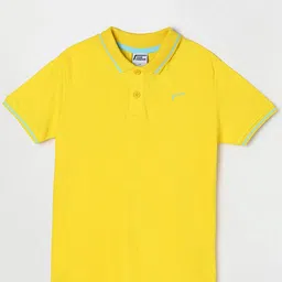 Fame Forever by Lifestyle Boys Yellow Polo Collar Cotton T-shirt-image-98