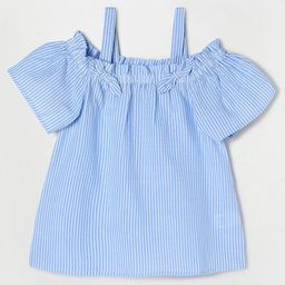 Fame Forever by Lifestyle Girls White Striped Bardot Top-image-41