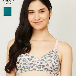 Ginger by Lifestyle Blue & Pink Floral Bra-35