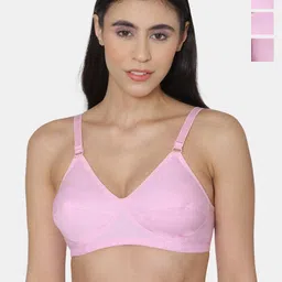 KOMLI Women Pack Of 4 Full Coverage Super Non Padded Cotton All Day Comfort Minimizer Bras-picture-0