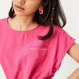 max Girls Typography Extended Sleeves Cotton Regular Top-image-68