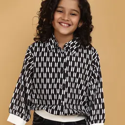 V-Mart Geometric Printed Mandarin Collar Cotton Top-image-58
