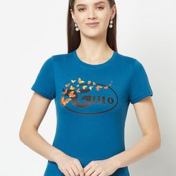 GLITO Typography Printed Round Neck Cotton T-Shirt-image-35