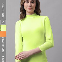 FBAR Pack Of 2 High Neck Ribbed Cotton Top-image-69