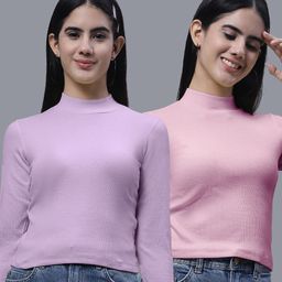 FBAR High Neck Fitted Cotton Crop Top-image-90