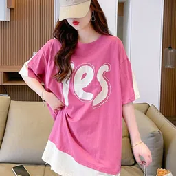 StyleCast x Revolte Typography Printed Drop-Shoulder Longline Cotton Top-picture-21